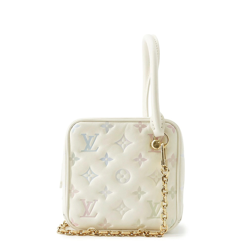 Louis Vuitton Monogram Embossed Square Bag Handbag Shoulder